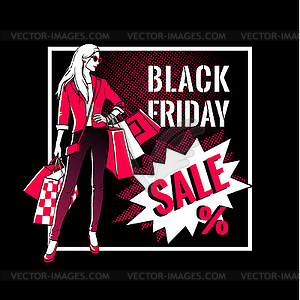 Black Friday sale design - vector clip art