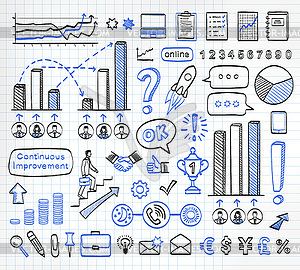 Business doodle set - vector clipart