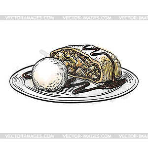 Apple strudel - vector clipart