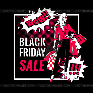 Black Friday sale banner - vector image