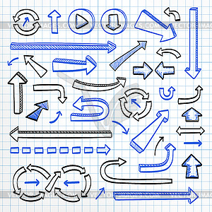 Arrows doodle set - vector clipart