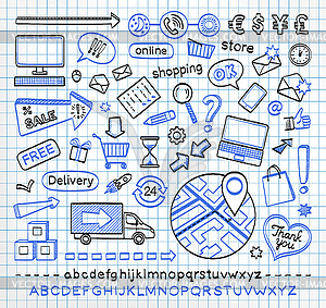 Online shopping - vector image