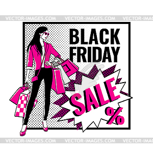 Black Friday sale banner - vector image