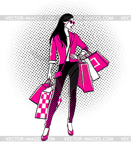 Comic style girl - vector clip art