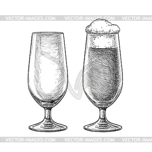 Beer glasses skatch - vector EPS clipart