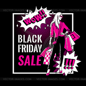 Black Friday sale banner - vector clipart