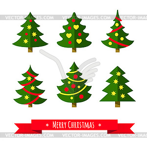 Christmas tree set - vector image