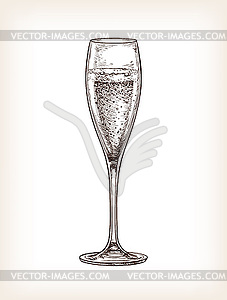 Бокал шампанского - векторное изображение клипарта