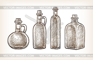 Bottles of olive oil - vector clipart