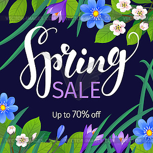 Spring sale banner - color vector clipart