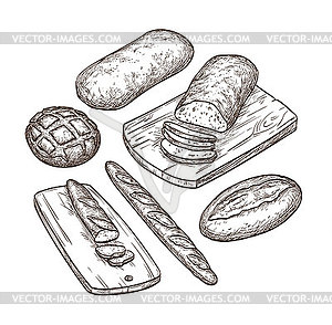 Bread set - vector image