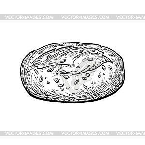 Whole grain bread - vector image