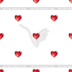 Seamless pattern with 3d hearts - vector clipart