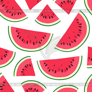 Seamless pattern with watermelon - vector clipart