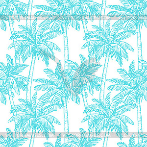 Seamless pattern with coconut palm trees - vector clipart