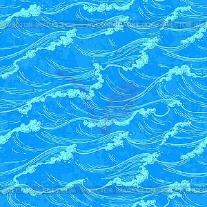 Sea waves seamless pattern - vector clipart / vector image