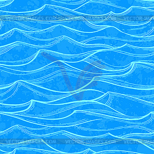 Sea waves seamless pattern - vector clipart