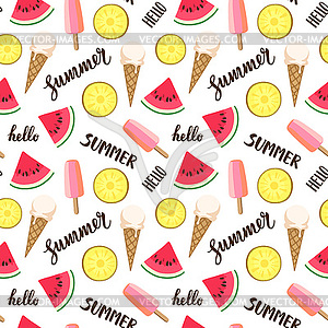 Summer seamless pattern - vector clipart