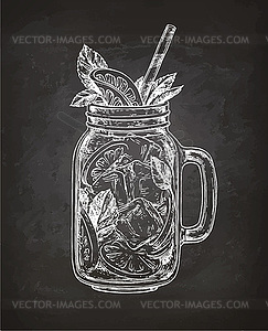 Chalk sketch of lemonade - vector image