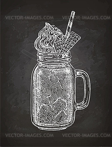 Chalk sketch of milkshake - vector clipart