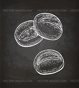 Мел-эскиз булочек - векторизованное изображение