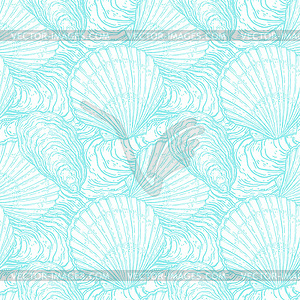 Seamless pattern with seashells - royalty-free vector clipart