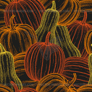 Pumpkin seamless pattern - vector clipart