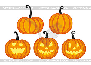 Cute halloween pumpkins - vector image