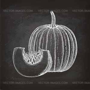 Chalk sketch of pumpkin - vector clipart