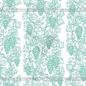 Seamless pattern with grape vine - vector image