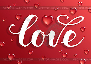 Love text. Calligraphic Lettering - vector image