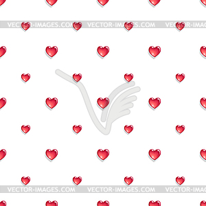 Seamless pattern with 3d hearts - vector image