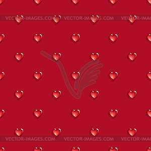 Seamless pattern with 3d hearts - vector clipart