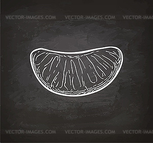 Chalk sketch of mandarin orange - vector clipart