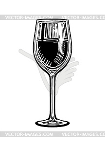 Ink sketch of wineglass - royalty-free vector clipart