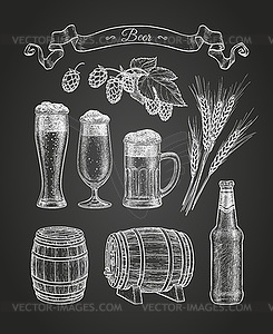 Chalk sketch of beer - vector clipart