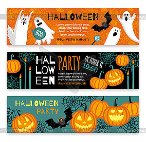 Collection of halloween banner templates - vector clipart