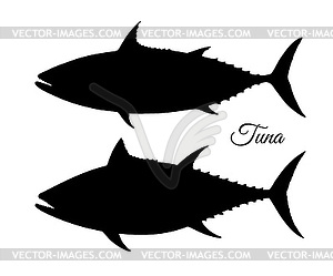 Silhouette of tuna - vector clipart