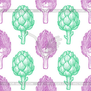 Seamless pattern with artichoke - vector clip art