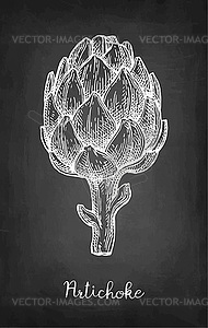 Chalk sketch of artichoke - vector clip art