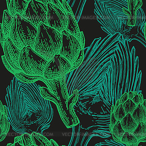 Seamless pattern with artichoke - vector clip art