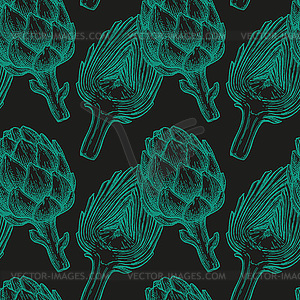 Seamless pattern with artichoke - vector clipart