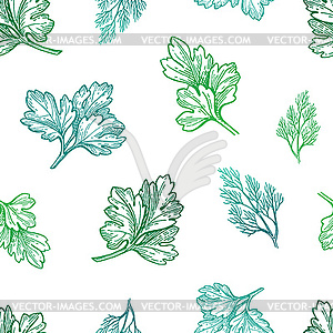 Seamless pattern with herbs - vector image