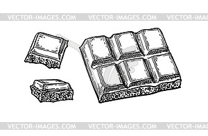 Piece of porous white chocolate - vector clipart