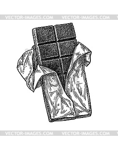 Ink sketch of chocolate bar - vector image
