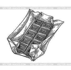 Bar of milk chocolate - vector image