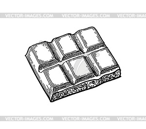 Piece of porous white chocolate - vector clipart