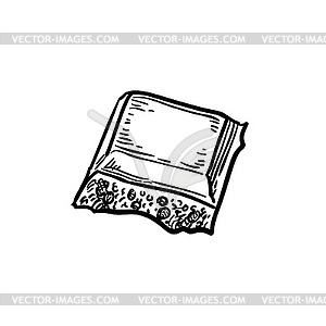 Piece of porous white chocolate - vector clip art