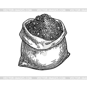 Bag of cocoa powder - vector clip art