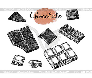 Chocolate ink set - vector image